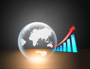 Crystal ball with a bar chart